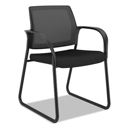 BlackIlira-Stretch Mesh Back Guest Chair,Sled,MeshSeat